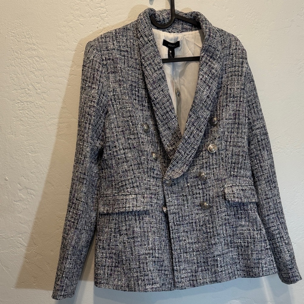 Aqua Women's Gray Tweed Blazer